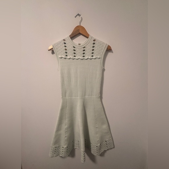 Ted Baker Light Green Textured Mini Dress - Picture 1 of 16